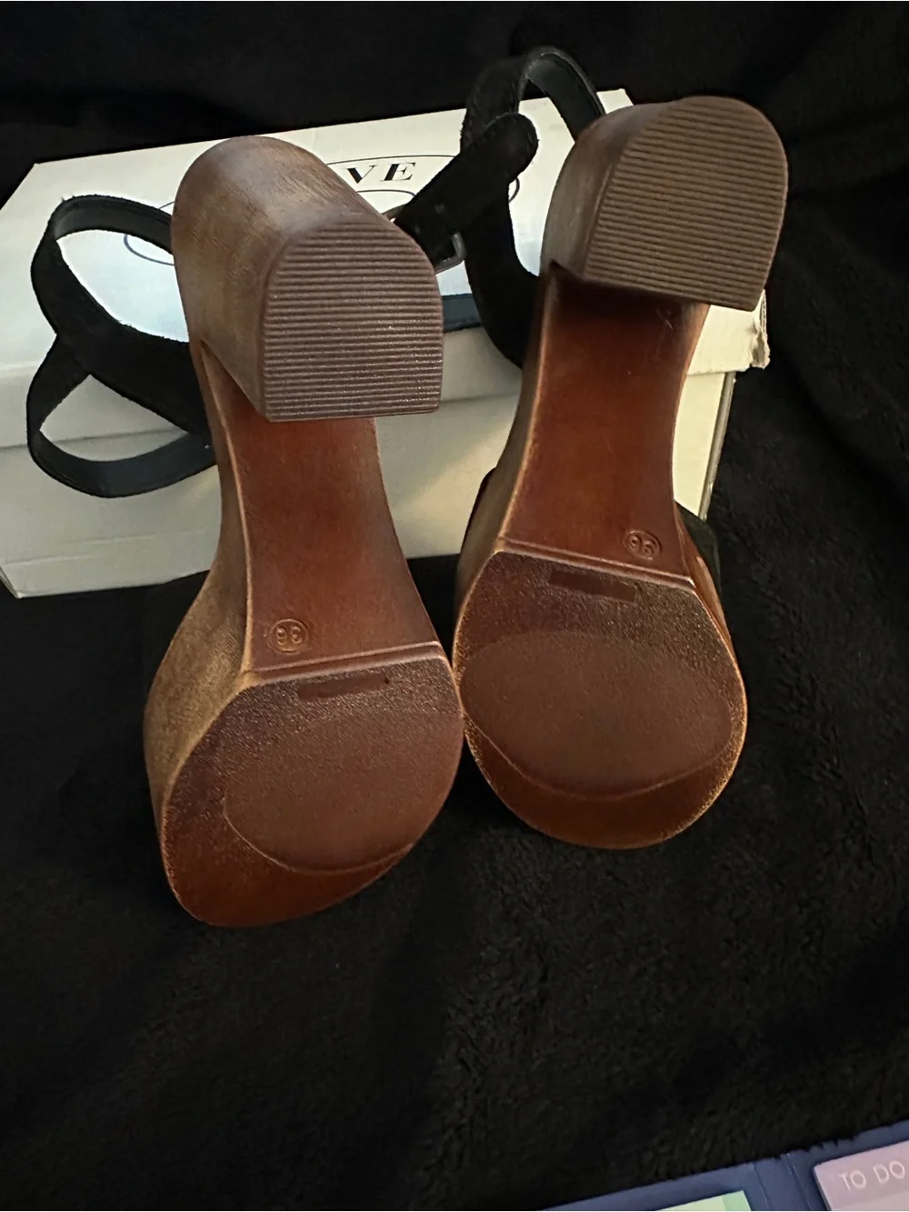 Steve Madden Lulla Black Suede Platform Heels Size 6 | NWOT